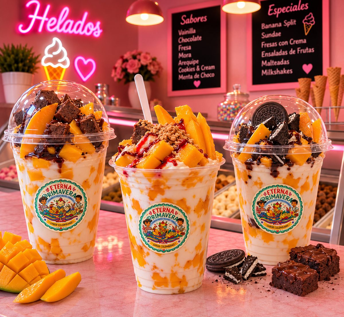 Mango con crema de Eterna Primavera